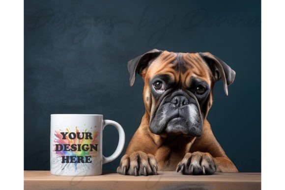 Download Boxer Dog Mug Mockup - Unusual Mockup - Premium Resources