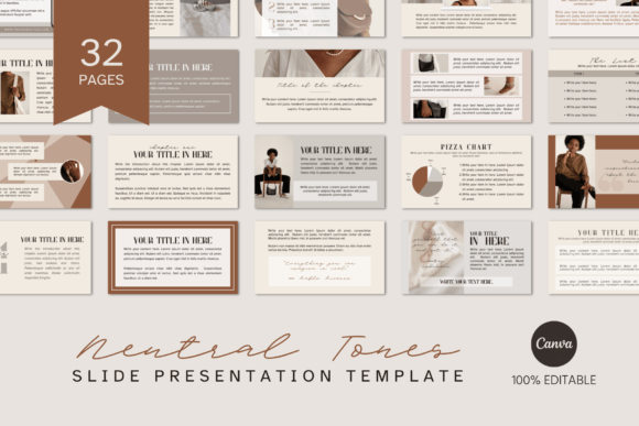 Download SLIDE Neutral Tones CANVA TEMPLATE - Template Collection