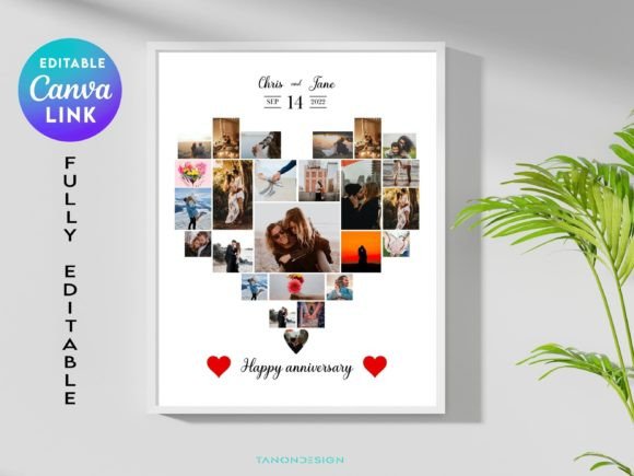 Download Editable Heart Photo Collage Template - Template Collection